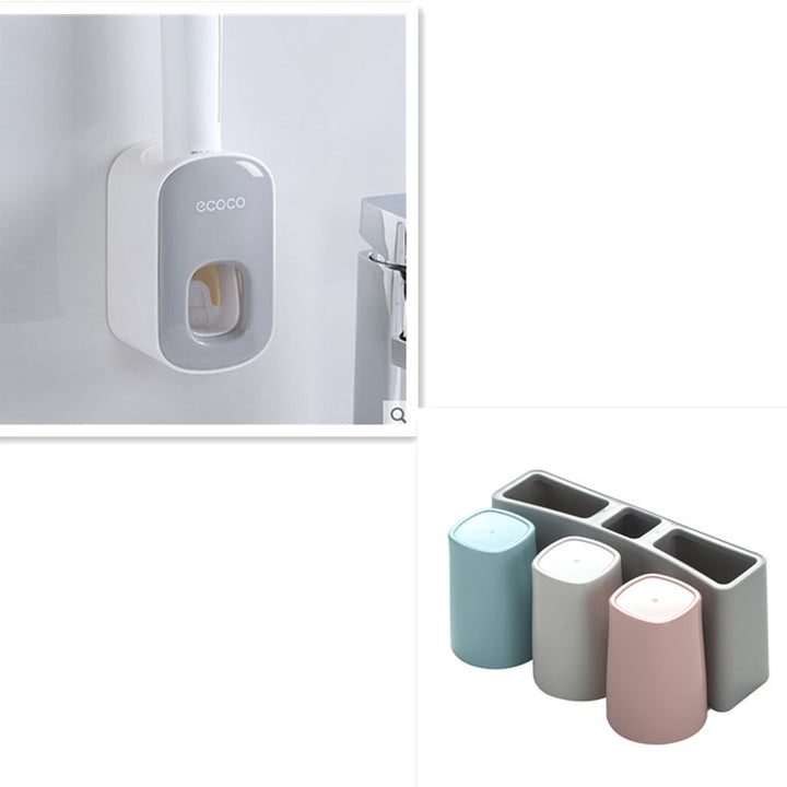 Wall Mounted Automatic Toothpaste Holder Bathroom Accessories Set Dispenser